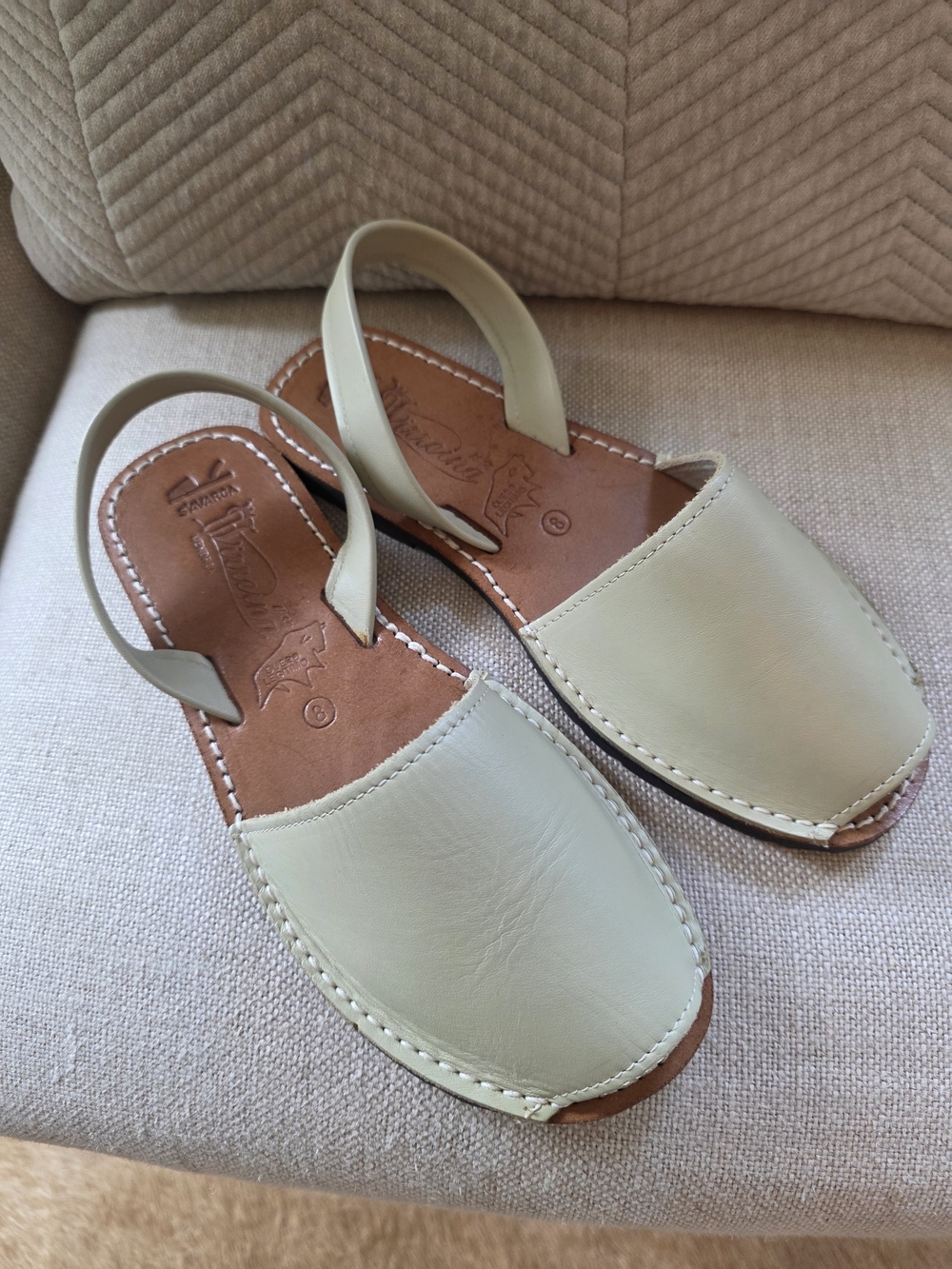 MENORCA Women’s Slingback Leather Sandals in Light Sage 38